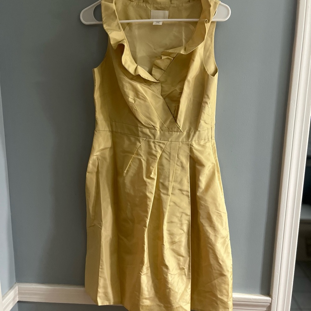 J. Crew Gold Sleeveless Scoop Neck Sundress